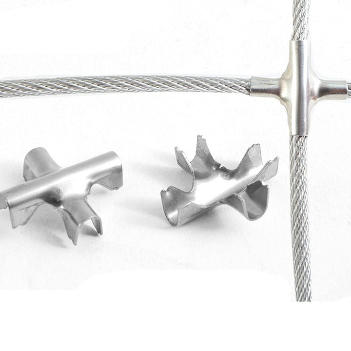 150pcs Cross Cable Clamps,M2/M3/M4 Wire Rope Cross Clamp Wire Rope Trellis Cross Clips Railing Cross Cable Clamps