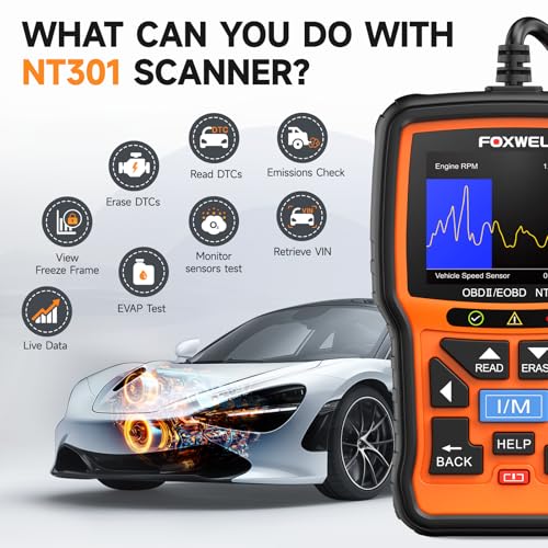 NT301 OBD2 Scanner Live Data Professional Mechanic OBDII Diagnostic Code Reader Tool for Check Engine Light