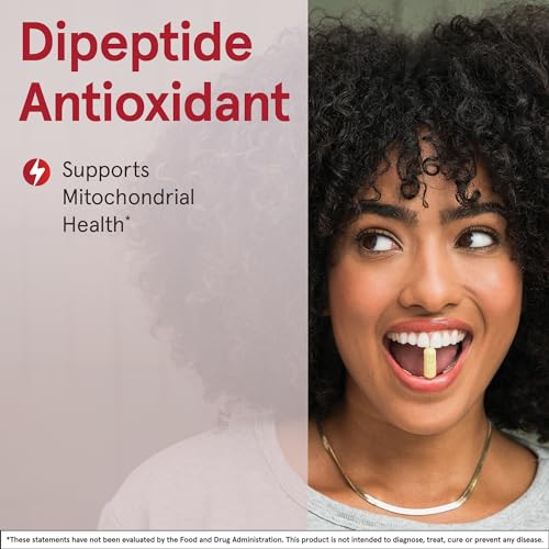 L-Carnosine Dipeptide Antioxidant 1000 mg, Dietary Supplement, Antioxidant Support for Mitochondrial Health, 90 Veggie Capsules, Up to 45 Day Supply