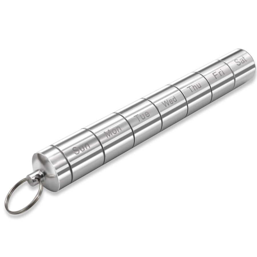 VTAR Pill Holder Keychain,Portable Waterproof 7 Compart