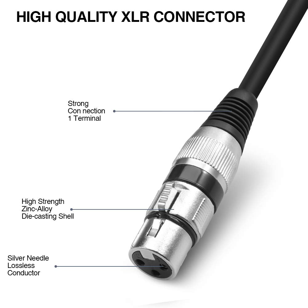 Disino USB Microphone Cable,XLR Female to USB Mic Link 