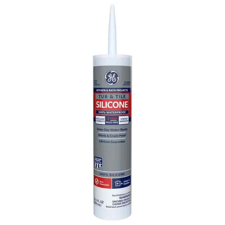 GE Sealants & Adhesives GE612 Tub & Tile Silicone 1 Sealant, 10.1oz, Clear