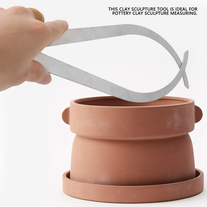 10in Clay Caliper, Stainless Steel Bent Leg Inside Outside Clay Caliper for Clay Modelling Clay Pottery Tool 25.8x9.8x1.4 cm