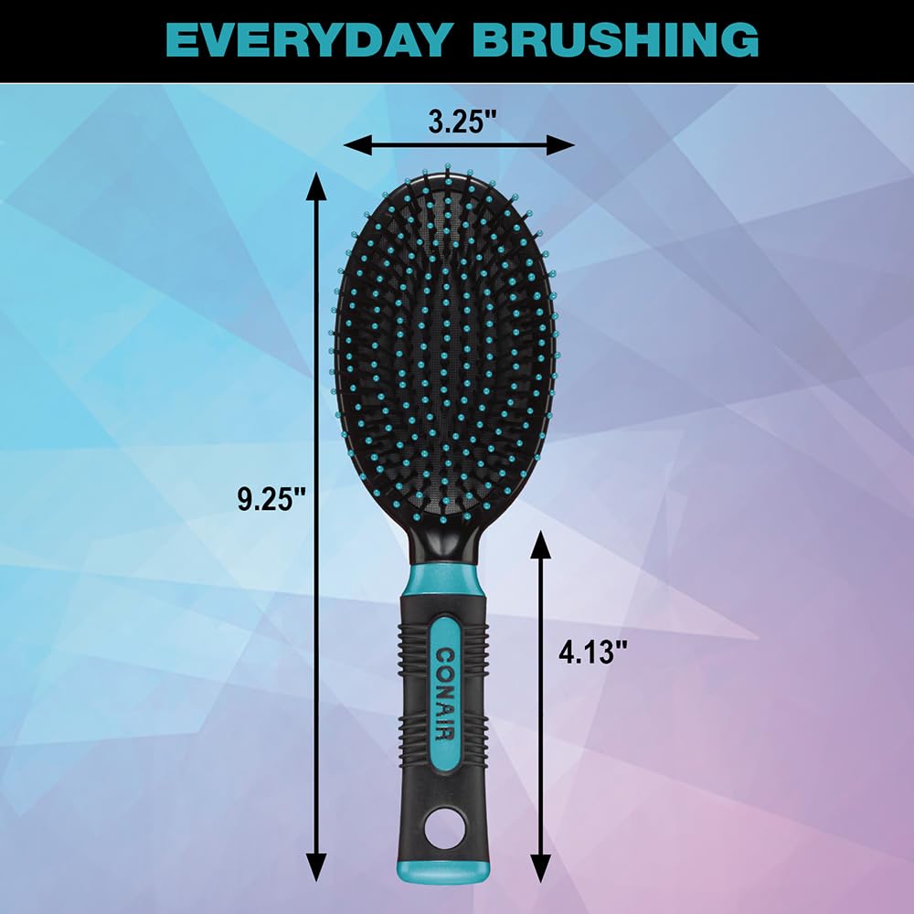 Conair Salon Results Hairbrush - Hair Brush - Cushion Base Hairbrush for All Hair Types - Hairbrush for Men and Women