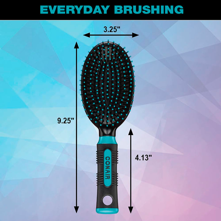 Conair Salon Results Hairbrush - Hair Brush - Cushion Base Hairbrush for All Hair Types - Hairbrush for Men and Women