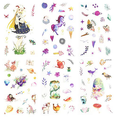 Washi Japanese Stickers -12 Monthly Cute Girl Scrapbook Stickers for Diary Book DIY Craft Arts Scrapbooking Travel Journal Planner Decorative Label Office Supplies (12 Sheets September)