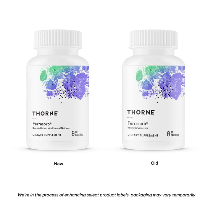 Ferrasorb - 36 mg Iron with Essential Nutrients - Complete Blood Support Formula* - Elemental Iron, Folate, B and C Vitamins for Optimal Absorption - Gluten-Free - 60 Capsules