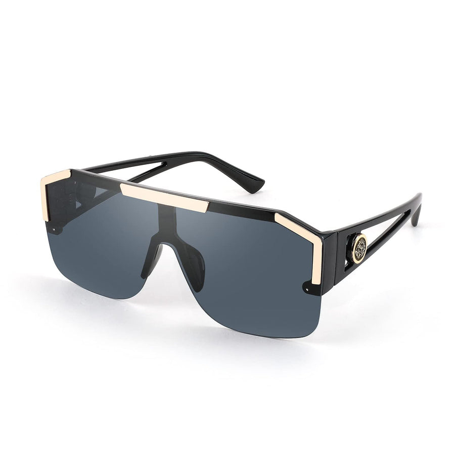 FEISEDY Women Men Sunglasse Square Flat Top Big Frame U