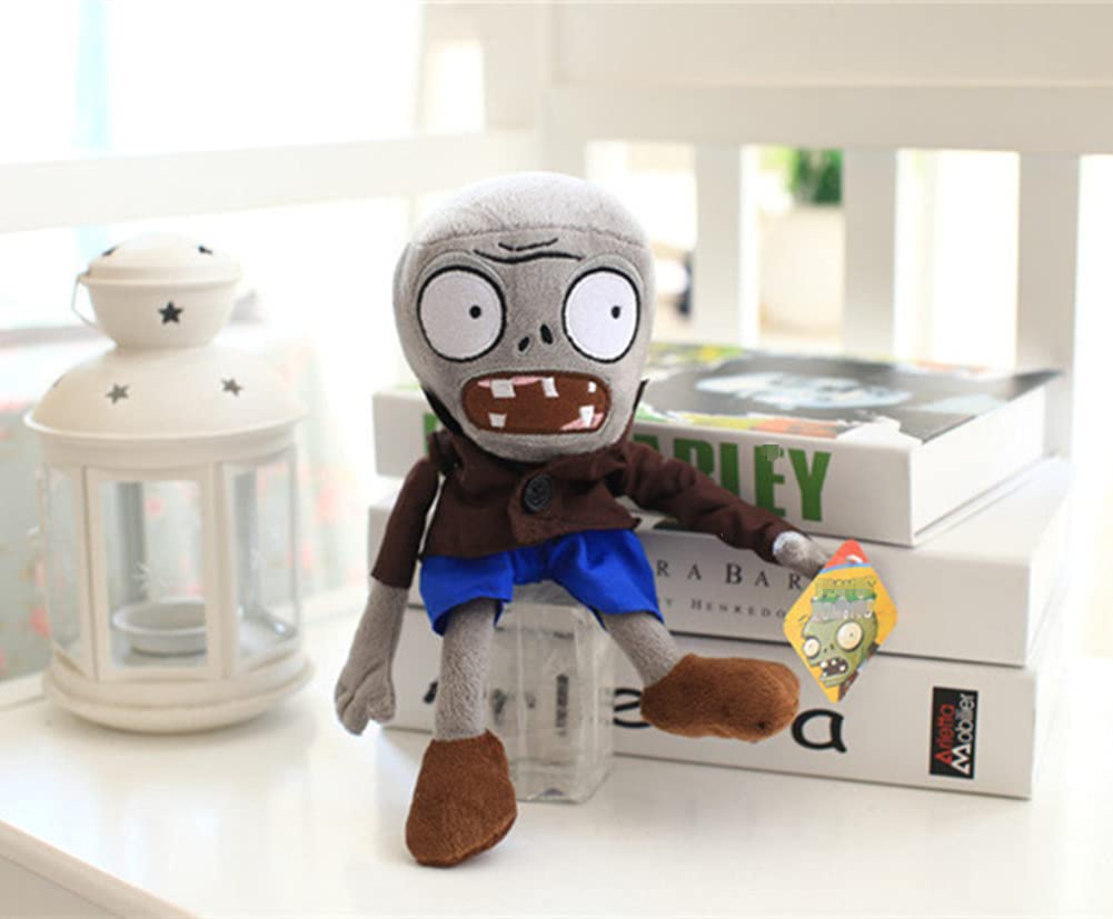 JHESAO 12 PVZ Plush Zombies Brown Coat Toys Normal Zomb