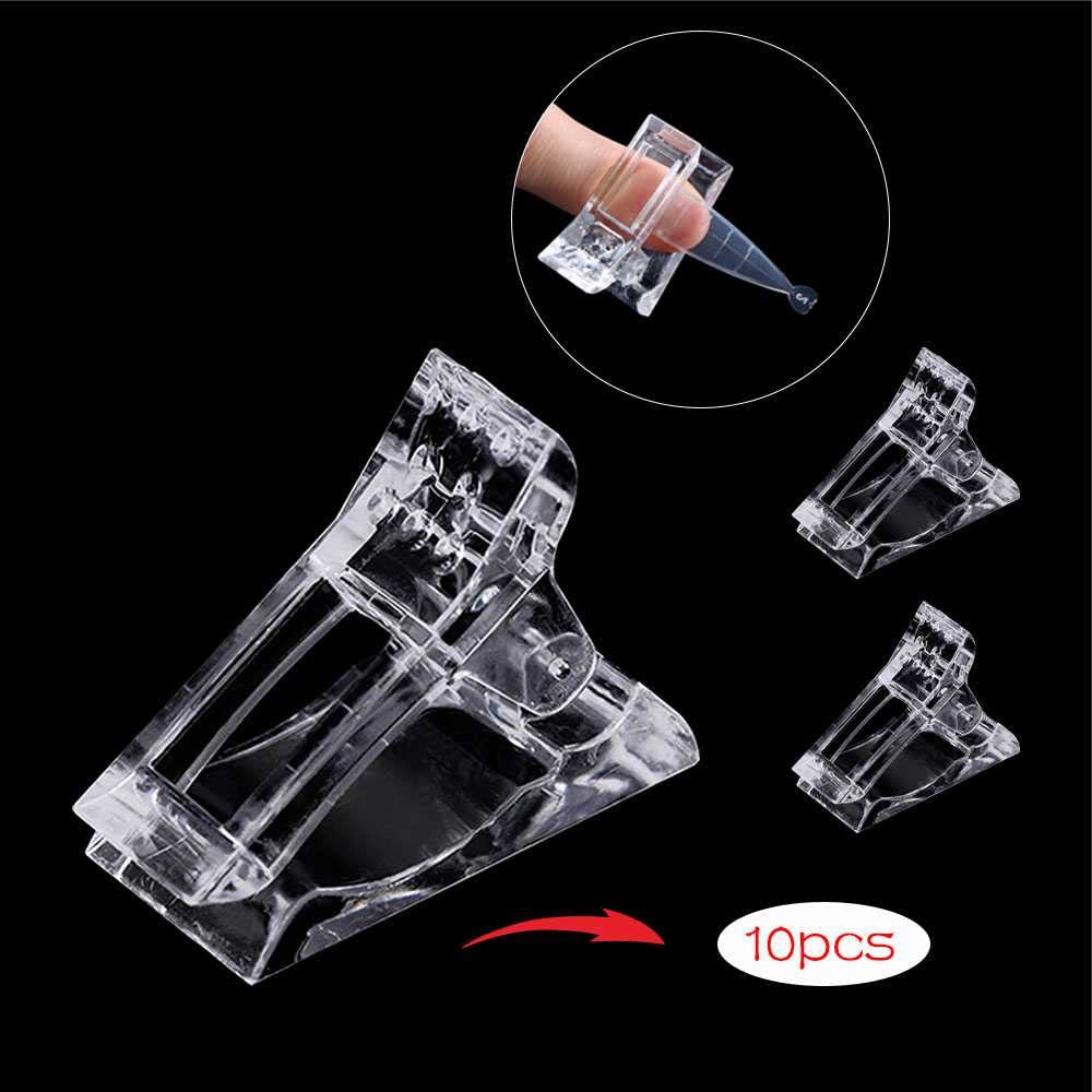 10Pcs Nail Tips Clip for Quick Building Polygel nail forms Nail clips for polygel Finger Nail Extension UV LED Builder Clamps Manicure Nail Art Tool