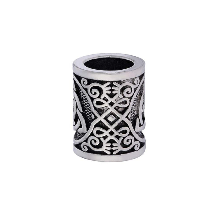 Yahpetes Hair Beard Beads 2 Pcs Celtics Knots Triquetra Viking Beads 0.59X0.47 Viking Rune Beards Sliver Norse Rings Large Viking Beard Beads Metal Beads,Pack 2