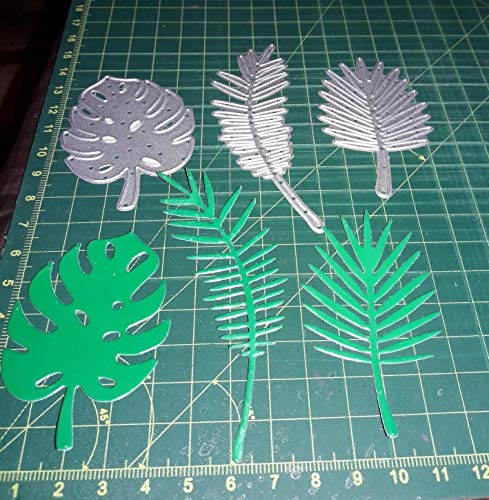 3 Pcs Tropical Leaves Cutting Dies, Metal Cutting Dies Stencils Scrapbooking Craft Die Cuts Card Making Paper Art DIY Emboss 97x93mm