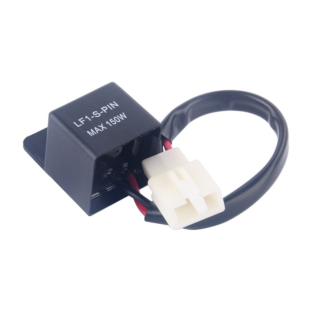 2-Pin LED Electronic Flasher Relay, 12V Indicator Light Flasher Relay Fix for Motorcycle/Bike LED Turn Bulbs Hyper Flash/ Blink Issues