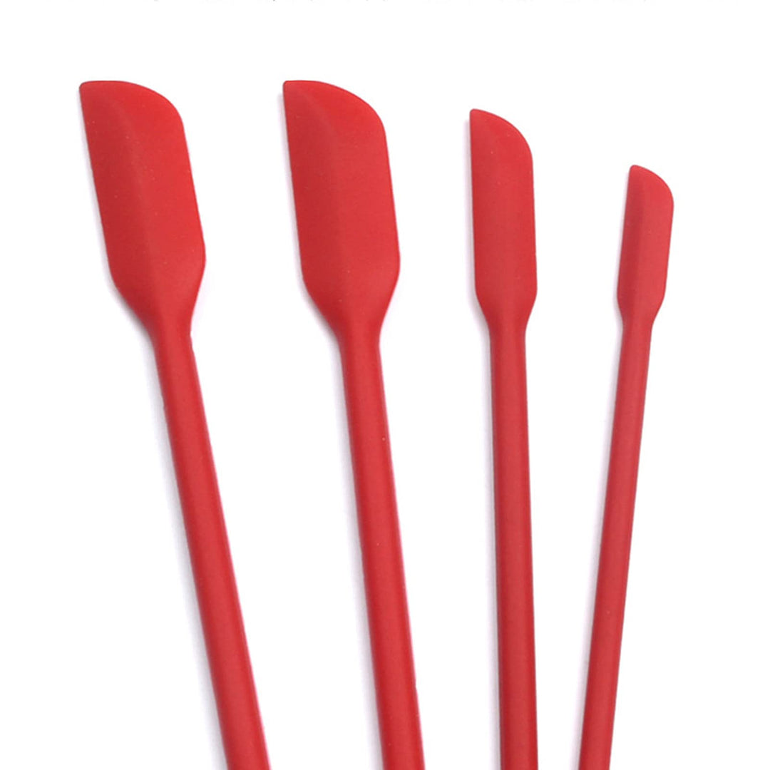 Beauty Spatula, 4 PCS Makeup Spatula Mini Spatula for Cosmetics and Kitchen Jar, Small Silicone Spatula for Beauty and Kitchen Tiny Spatula 3 Sizes (4)