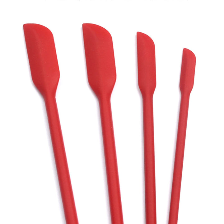 Beauty Spatula, 4 PCS Makeup Spatula Mini Spatula for Cosmetics and Kitchen Jar, Small Silicone Spatula for Beauty and Kitchen Tiny Spatula 3 Sizes (4)