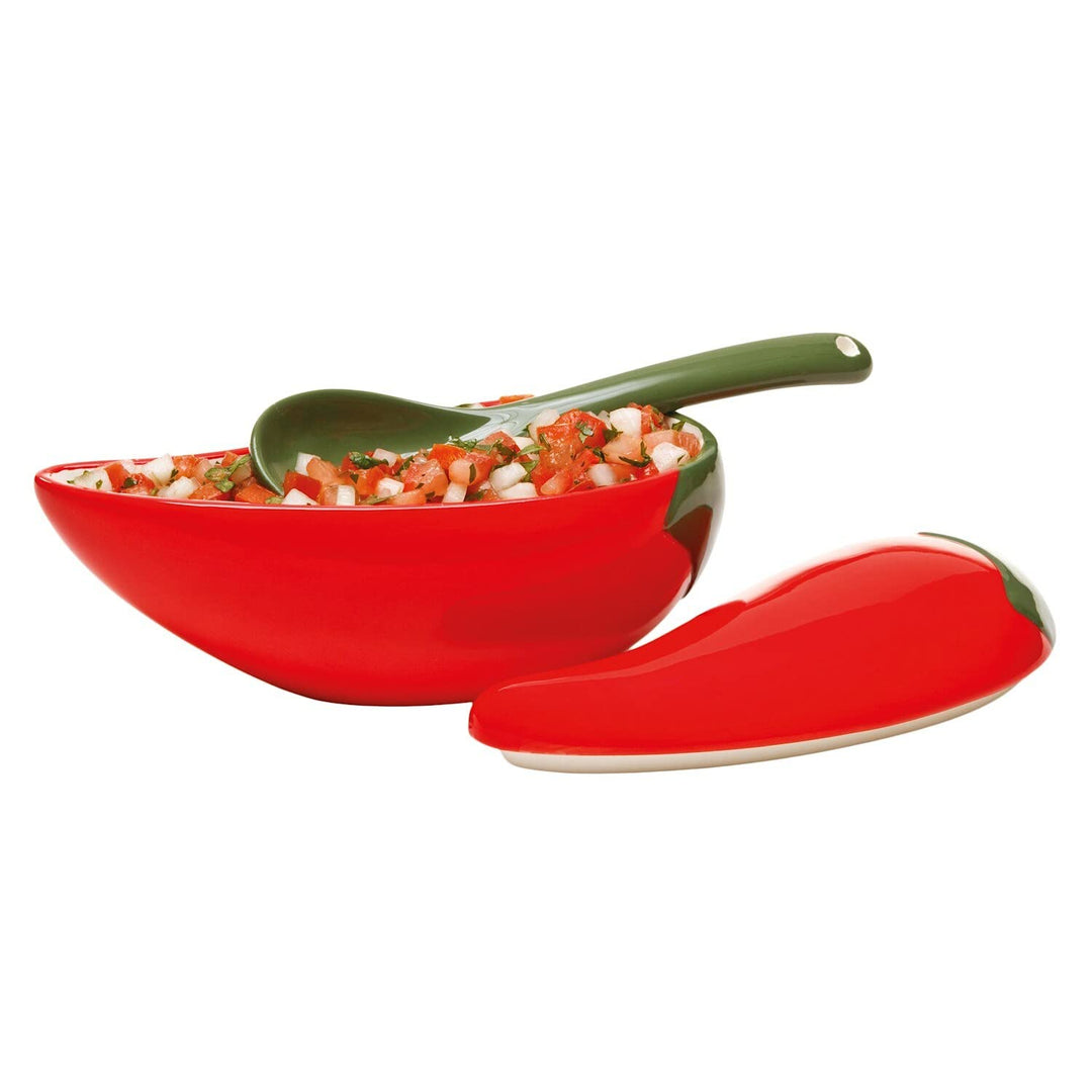 Prepworks by Progressive Salsa Bowl with Spoon - Great for Homemade Salsa and Pico De Gallo, Dips, Party foods, Condiments, Sauces and Toppings
