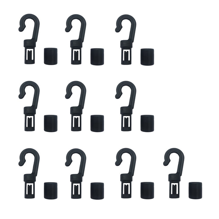 10 Pcs Bungee Shock Cord Hook for 1/4 inch and 3/16 inch Rope Terminal Ends Tabbed S Open Hooks for Kayaks