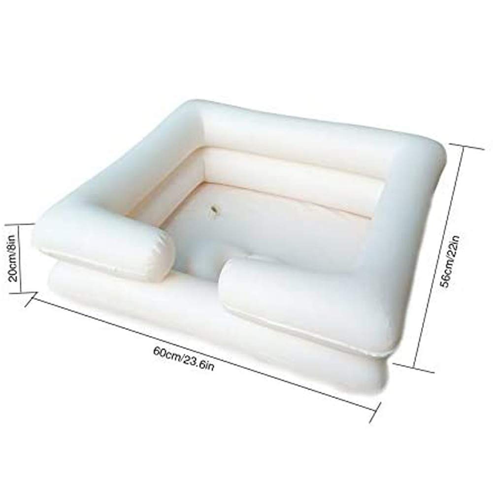 Inflatable Bedside Shampoo Set with Water Bag and Waterproof Shawl. Wash Hair in Bed for Children, the Elderly, Pregnant Women, Post-surgery or Bedridden Patients. Water Bag Capacity 2.1 Gallons (8L)