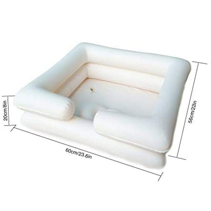 Inflatable Bedside Shampoo Set with Water Bag and Waterproof Shawl. Wash Hair in Bed for Children, the Elderly, Pregnant Women, Post-surgery or Bedridden Patients. Water Bag Capacity 2.1 Gallons (8L)
