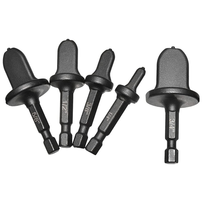 5pc Swaging Tool Drill Bit Set, HVAC Repairing Set 1/4&#39;&#39; Hex Shank Air Conditioner Copper Tube Expander Flaring Drill Bit - 1/4&#39;&#39;, 3/8&#39;&#39;, 1/2&#39;&#39;, 5/8&#39;&#39;, 3/4&#39;&#39;