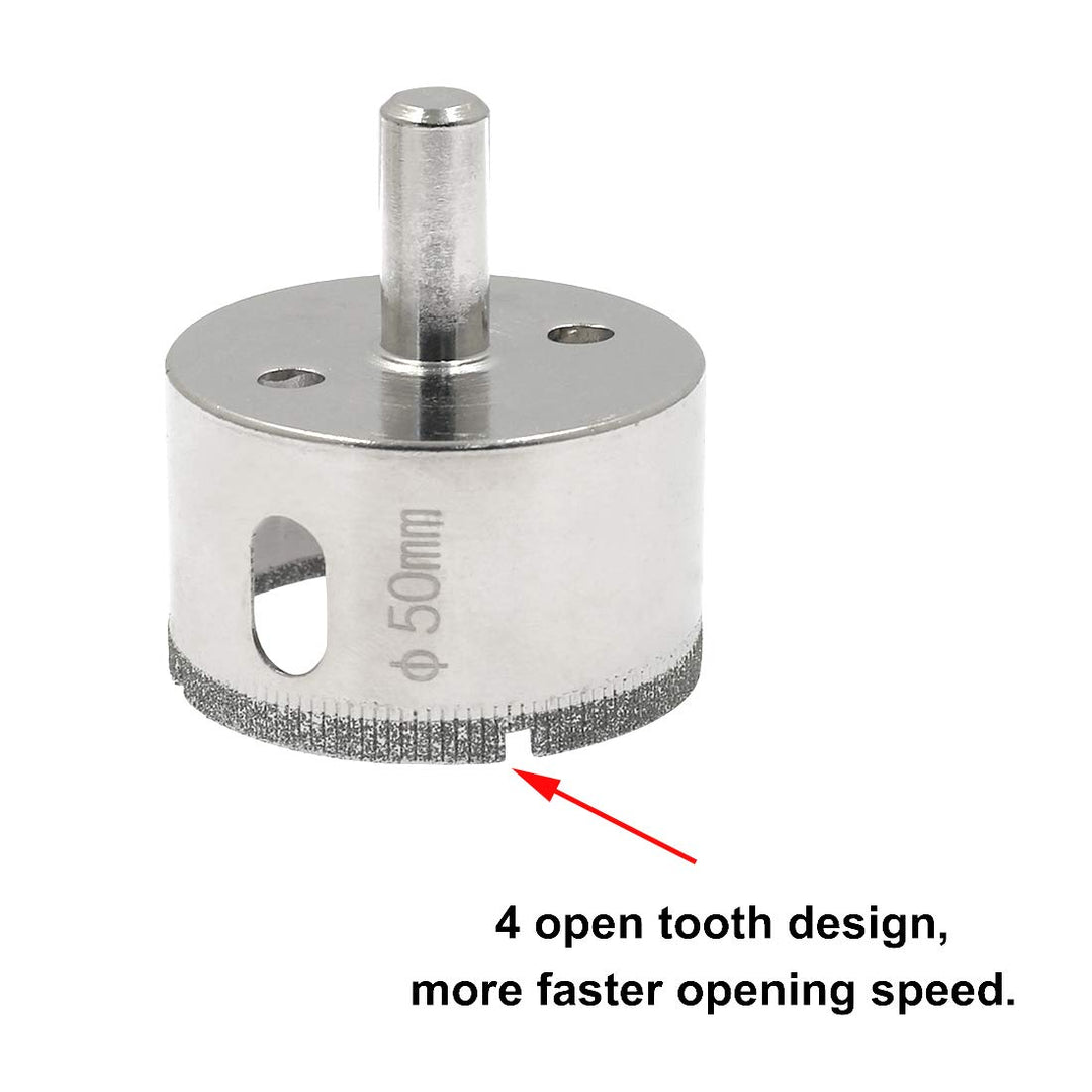 2 Inch / 50mm Diamond Drill Bits, Diamond Hole Saw Hollow Core Drill Bits for Glass Ceramic Porcelain Tiles Marble Granite Quartz