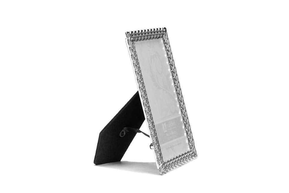 International Designs Belmore Silver Braided Picture Frame, 4x6, Silver