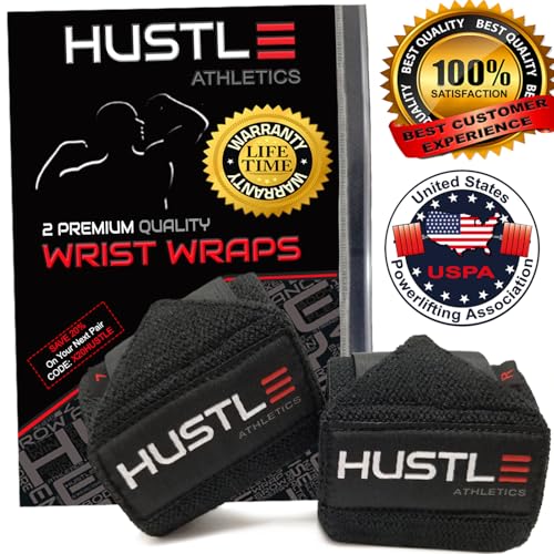 Wrist Wraps - USPA Approved Best Weightlifting Support (Professional Competition Grade Wrap) - Brace Your Wrists to Push Heavy, Avoid Injury &amp; Improve Your Workout - for Men &amp; Women
