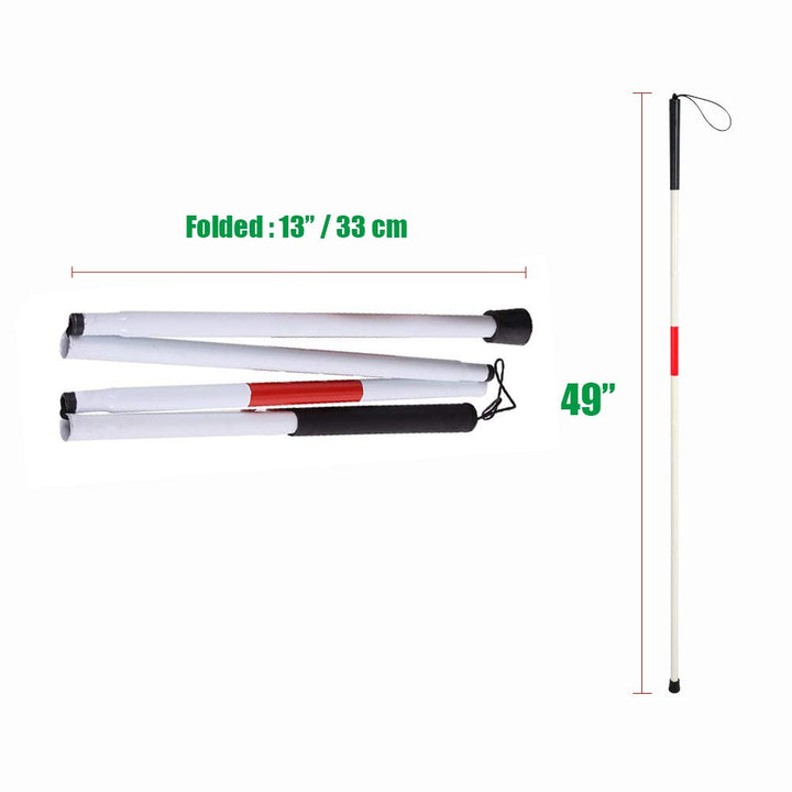 Folding Cane Blind Stick Walking Cane White for The Bli