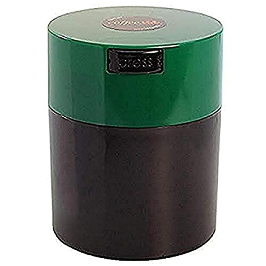 Coffeevac 1/2 LB – Patented Airtight Container | Multi-use Vacuum Container Works as Smell Proof Containers for Ground Coffee and Coffee Bean Containers. Green Cap and Black Body
