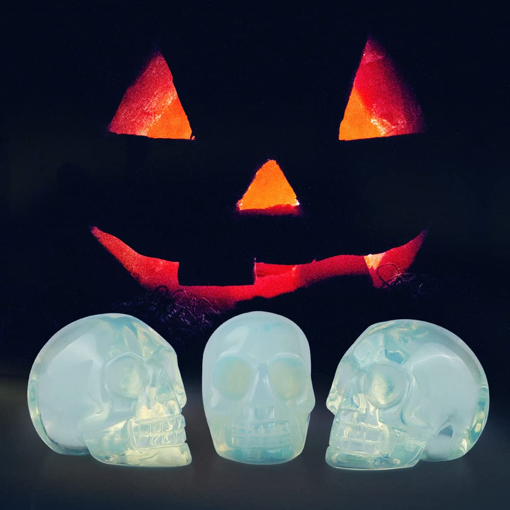 Artistone 2.0 Opalite Crystal Skull Head Decor Statue C