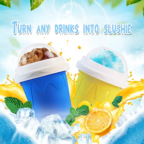 Slushie Maker Cup, Magic Quick Frozen Smoothies Cup Cooling Cup Double Layer Squeeze Cup Slushy Maker, Homemade Milk Shake Ice Cream Maker DIY it for Children and Family