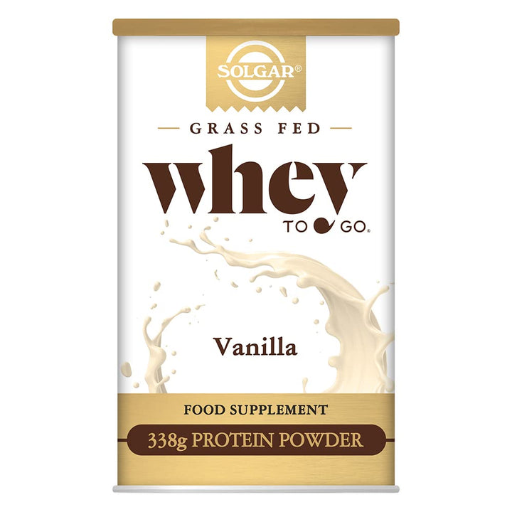 Solgar Grass Fed Whey to Go Protein Powder Vanilla, 11.9 oz - 20g of Grass-Fed Protein from New Zealand cows - Great Tasting &amp; Mixes Easily - Supports Strength &amp; Recovery -, 13 servings