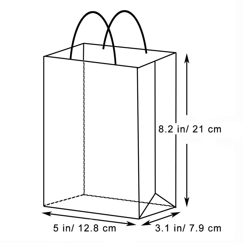 AZOWA Gift Bags Blue Kraft Paper Bags with Handles (6 x