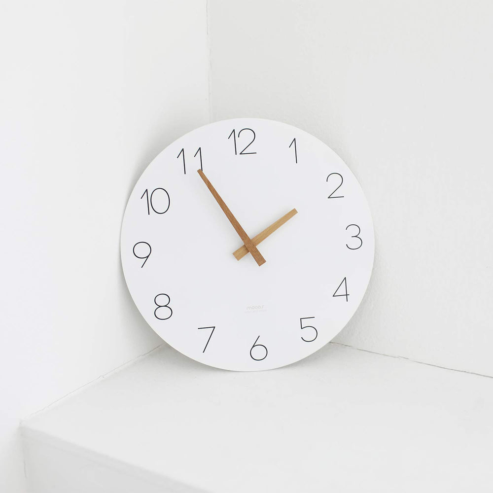 Flatwood Wall Clock,12 Wood Wall Clock Non-Ticking Sweep Movement Decorative Wall Clock Battery Operated Wall Clock for Home Living Room Kitchen Bedroom Office School (Wood)