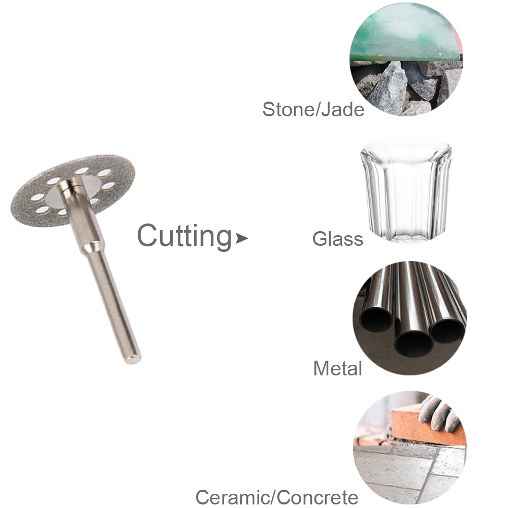 20Pcs Diamond Cutting Disc for Rotary Tool Small Diamond Cutting Wheel for Metal Ceramic Glass Marble| 22mm and 25mm