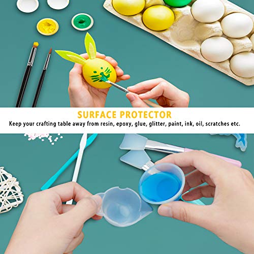 Extra Large Silicone Mat 23.6 x 15.7 inches, Silicone Crafts Sheet, Casting Molds Mat, Countertop Protector, Placemat Table Mat Desk Saver Pad, Nonstick Nonskid, Black Green
