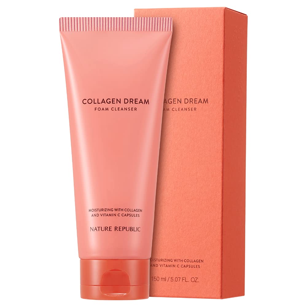 Moisturizing Collagen Dream Foam Cleanser - Daily Skin Care Vitamin C Capsule Smoothing Wrinkles Texture Improvement 150ml/5.07fl.oz