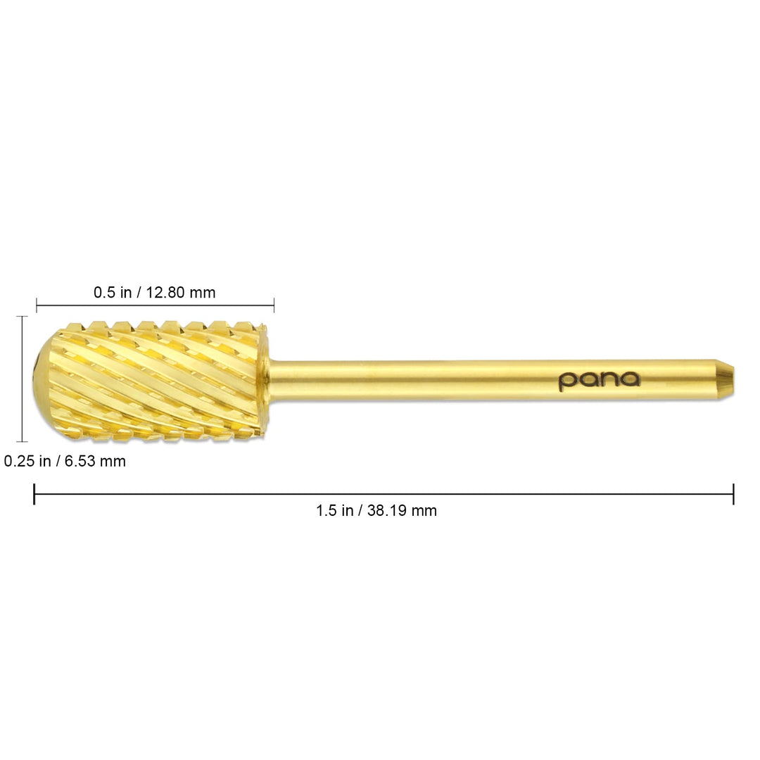 Pana Brand Professional GOLD XXC (Double Extra Coarse)Smooth Round Top Large Dome Top Barrel Carbide Bit 3/32 Shank Size