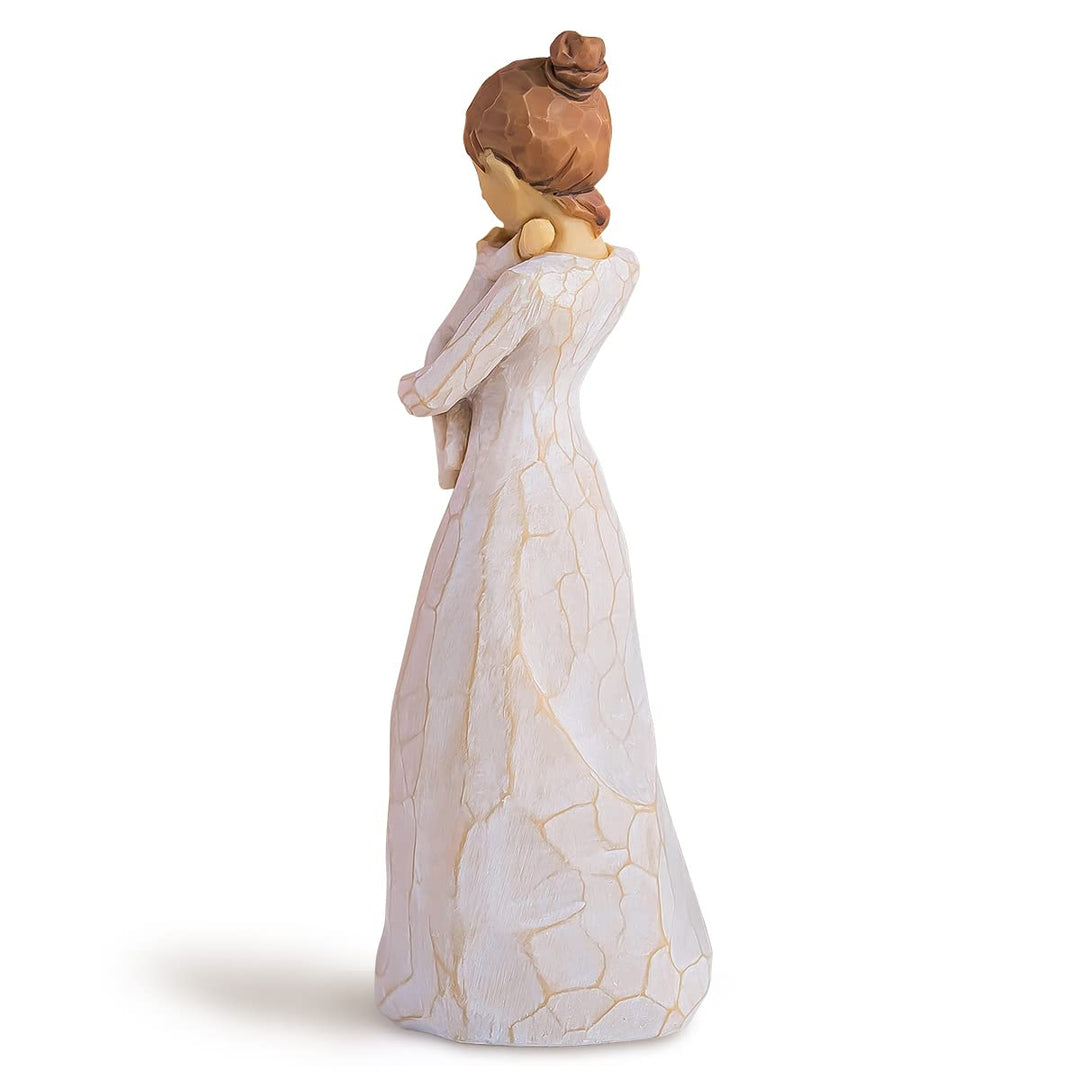 Mom and Baby Figurine Statue Gift, Sculpted Hand-Painted Mother Son Daughter Figure Birthday for Mom (Angel of Mine)
