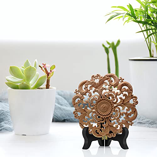 Petutu 6 Pack 4 Inch Wooden Display Stand Plate Easels 