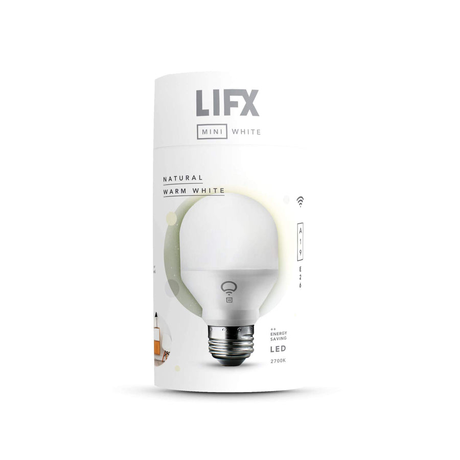 Mini White (A19) Wi-Fi Smart LED Light Bulb, Dimmable, Warm White, No Hub Required, Works with Alexa, Apple HomeKit and the Google Assistant,9 watts