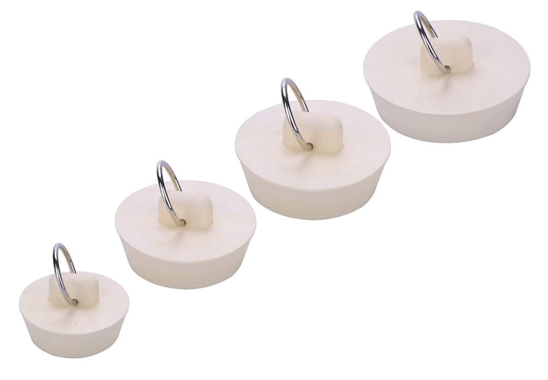 Bath Tub Drain Stoppers, 4 Pieces Sink Bathtub Plug Rubber Kitchen Bathroom Laundry Bar Water Stopper Seal with Hanging Ring for Shower Faucet Cover Pool Plugs and Caps