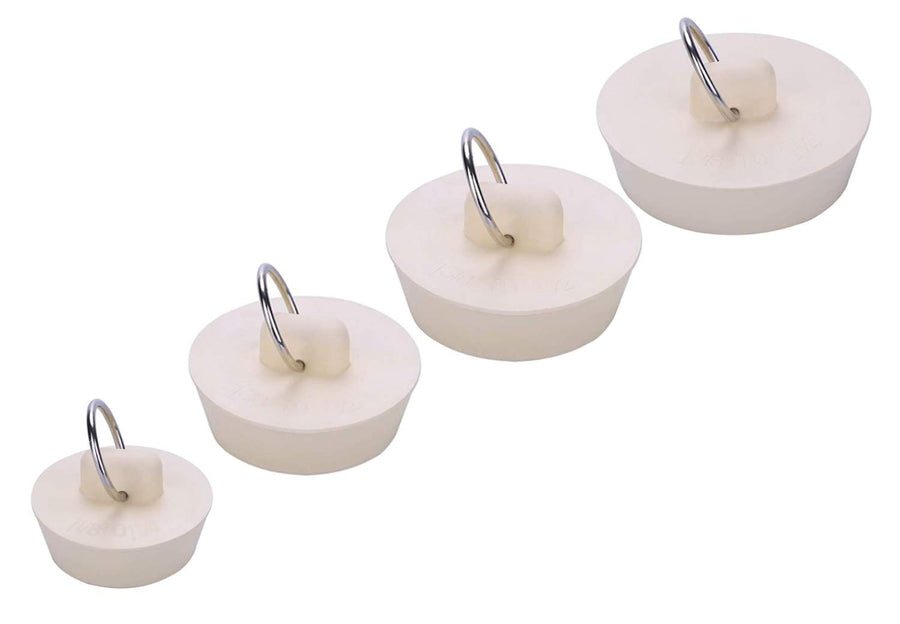 Bath Tub Drain Stoppers, 4 Pieces Sink Bathtub Plug Rubber Kitchen Bathroom Laundry Bar Water Stopper Seal with Hanging Ring for Shower Faucet Cover Pool Plugs and Caps