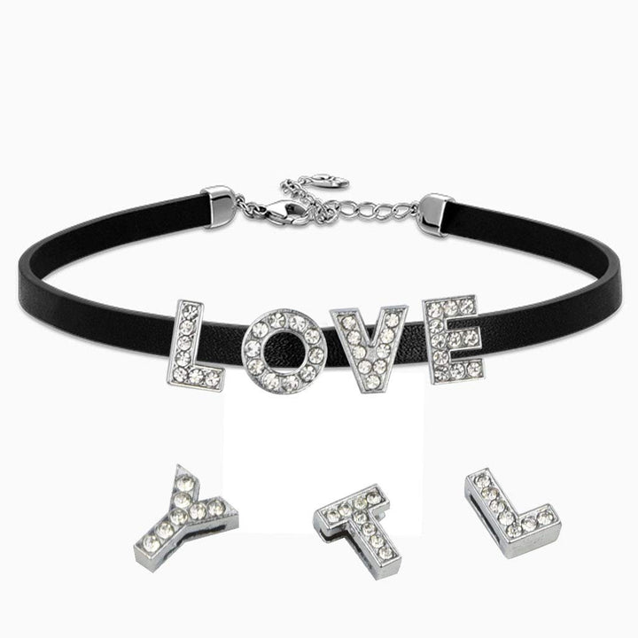 130pcs A-Z 8mm Full Rhinestones Slide Alphabet Letters for DIY Wristbands Bracelets, Jewelry Making Crafts Charms (Silver)