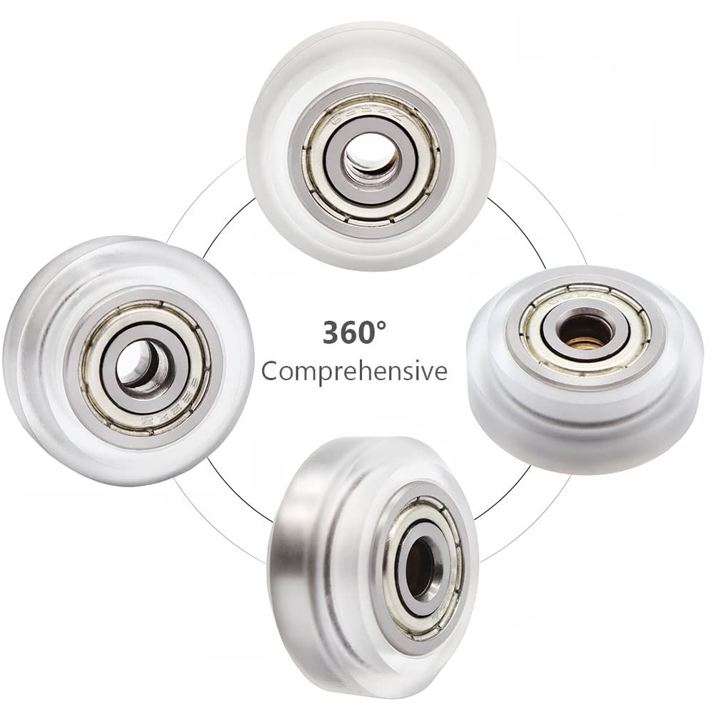53 PCS 3D Printer Wheel Polycarbonate Pulley (13 PCS Polycarbonate Wheels, 10 PCS Hexagnal eccentric spacer 6mm, 20 PCS Round Column 6mm, 10pcs Screws for 3D Printer Roller Replacement
