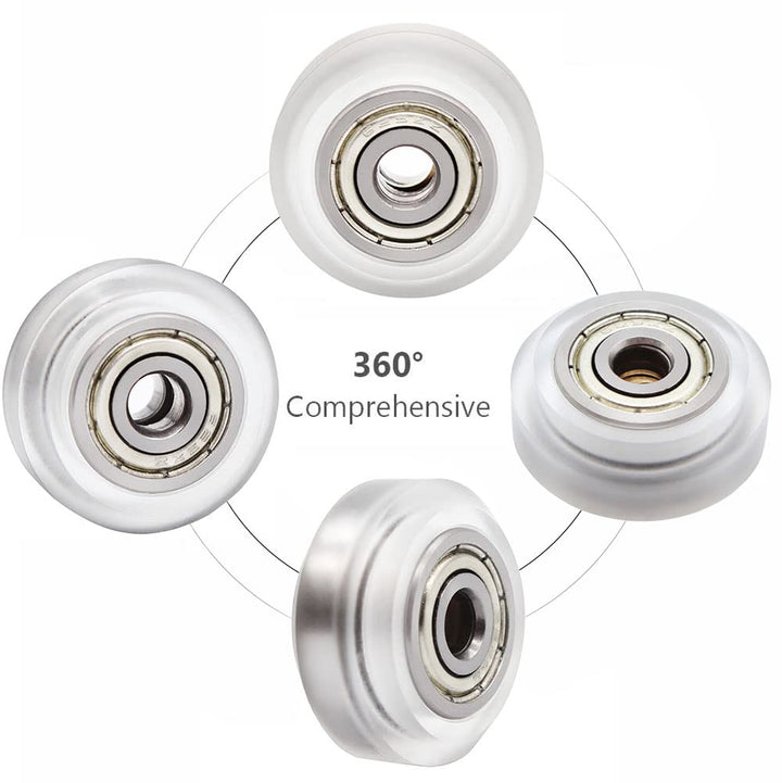53 PCS 3D Printer Wheel Polycarbonate Pulley (13 PCS Polycarbonate Wheels, 10 PCS Hexagnal eccentric spacer 6mm, 20 PCS Round Column 6mm, 10pcs Screws for 3D Printer Roller Replacement