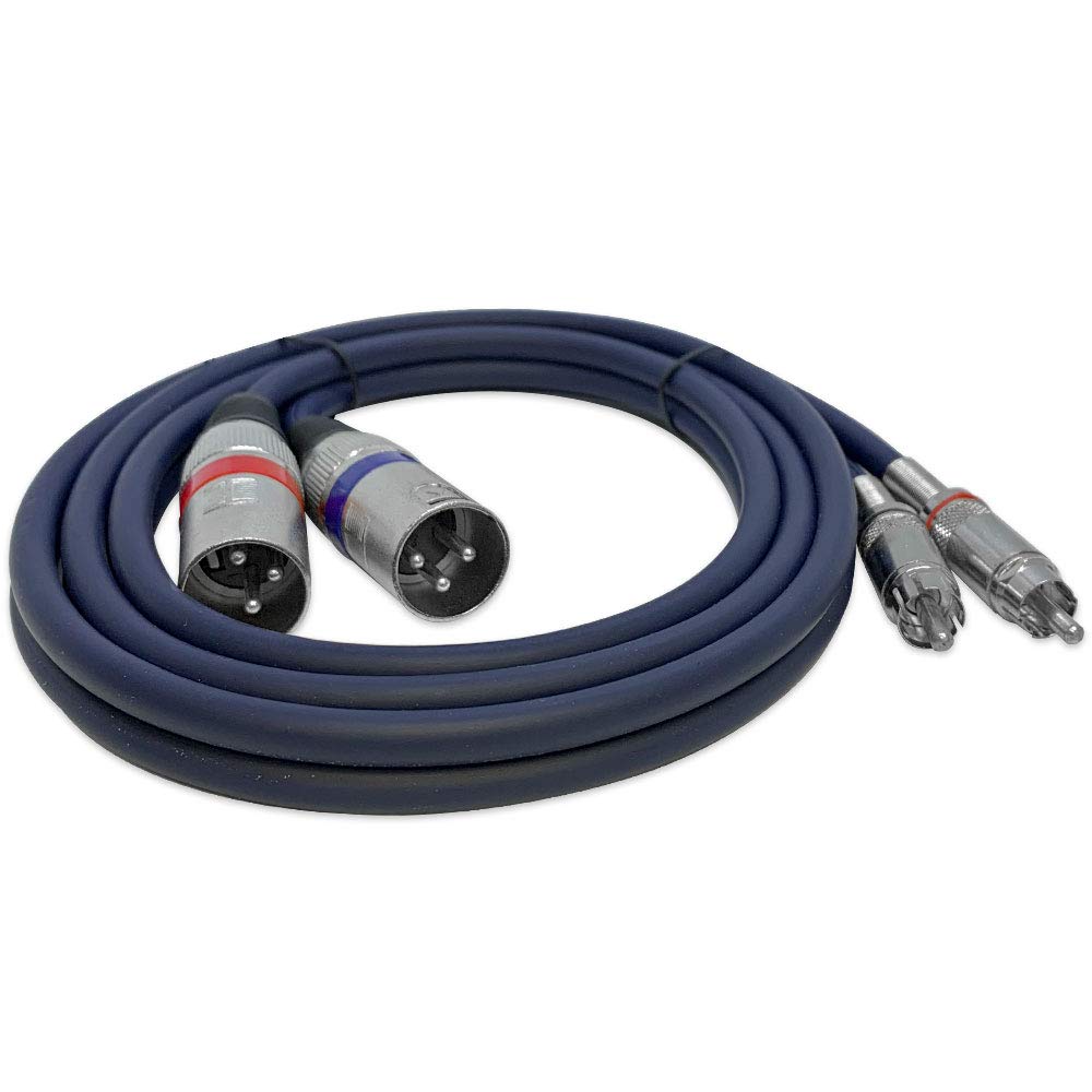 Seismic Audio - SA-2RAXRM05 - Heavy Duty 5 Foot Dual XLR to RCA Patch Cable, 2 XLR Male to 2 RCA Male Interconnect Patch Cord HiFi Stereo Pro Audio