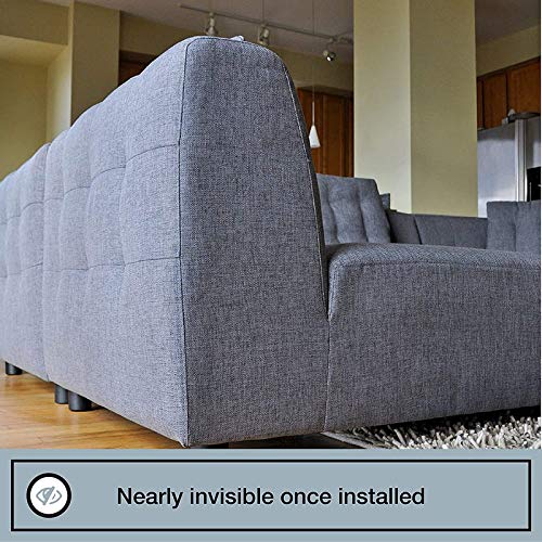 Sectional Sofa Connectors (4 Pack) - Keep Sofa Cushions From Sliding &amp; Gaps, Easy Install Straps &amp; No Tools Required. Universal Fit Ideal for 3 Piece Modular Sofa - Prevent Floor Scratches