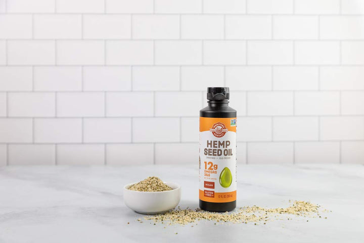 Hemp Seed Oil, Cold Pressed, Premium Quality, 12g of Omegas 3 &amp; 6 Per Serving, Hydrate &amp; Nourish Skin - Non GMO, Vegan, Gluten Free, Great for cooking, salad dressings, 32 Fl Oz