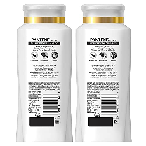 , Shampoo, Pro-V Daily Moisture Renewal for Dry Hair, 25.4 Fl Oz (Pack of 2), Twin Pack